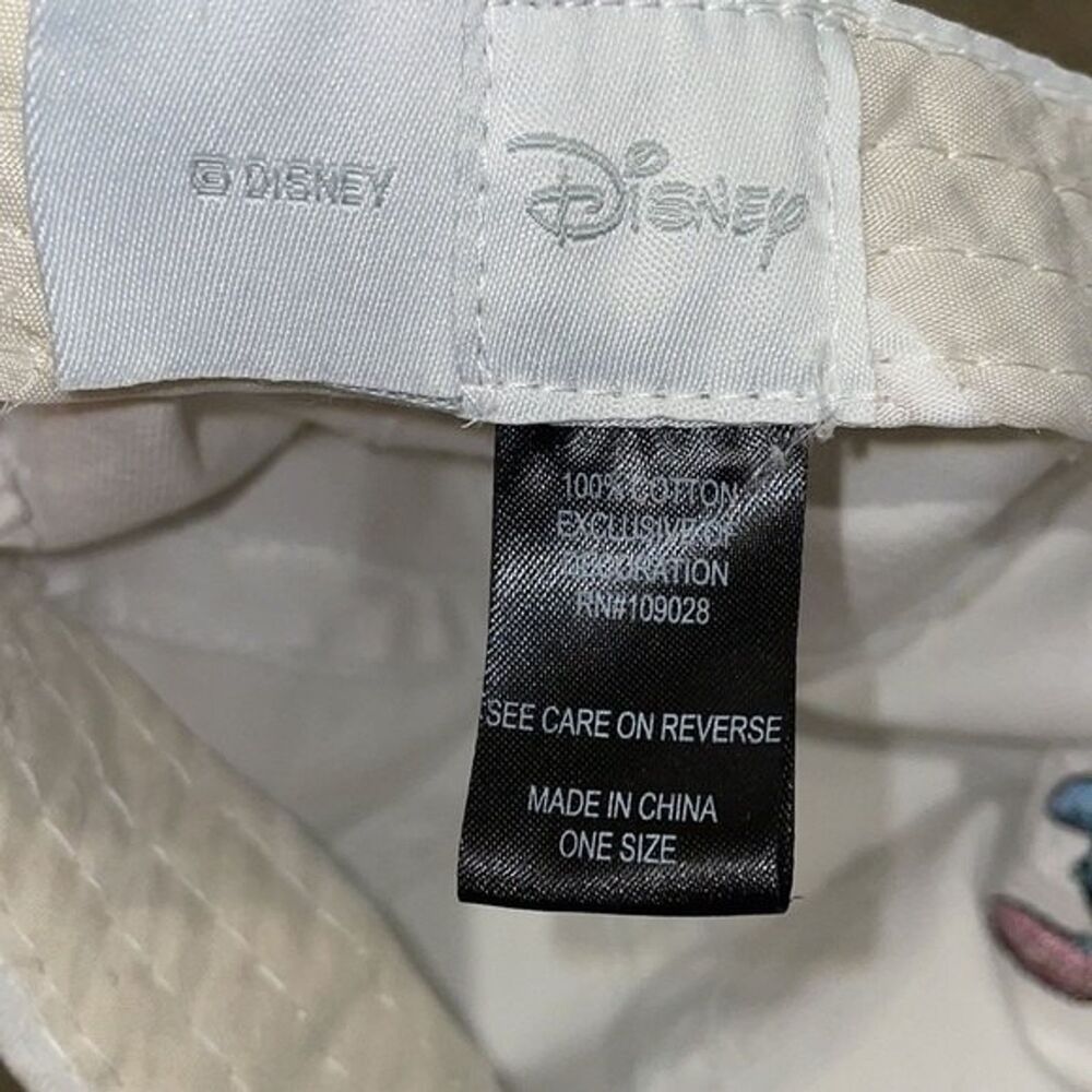 Disney Lilo & Stitch Embroidered White Hat Cap OS Cotton Adjustable - Picture 2 of 11